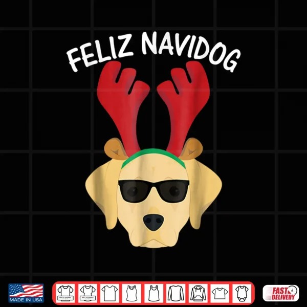 Design Feliz Navidog Navidad Labrador Retriever Christmas Shirt