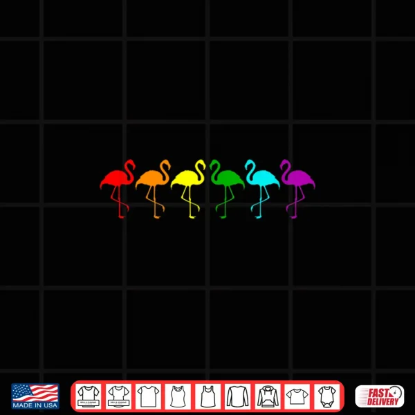 Design Flamingo Pride Month LGBTQ Rainbow Flag Gay Lesbian Queer Shirt