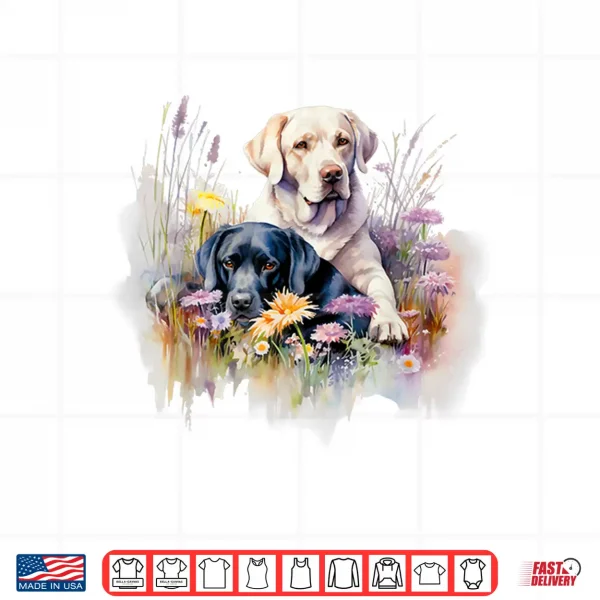 Design Floral Wildflower Dog Labrador Retriever Shirt