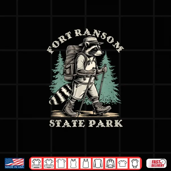 Design Fort Ransom State Park North Dakota Hiking Backpack Raccoon Shirt