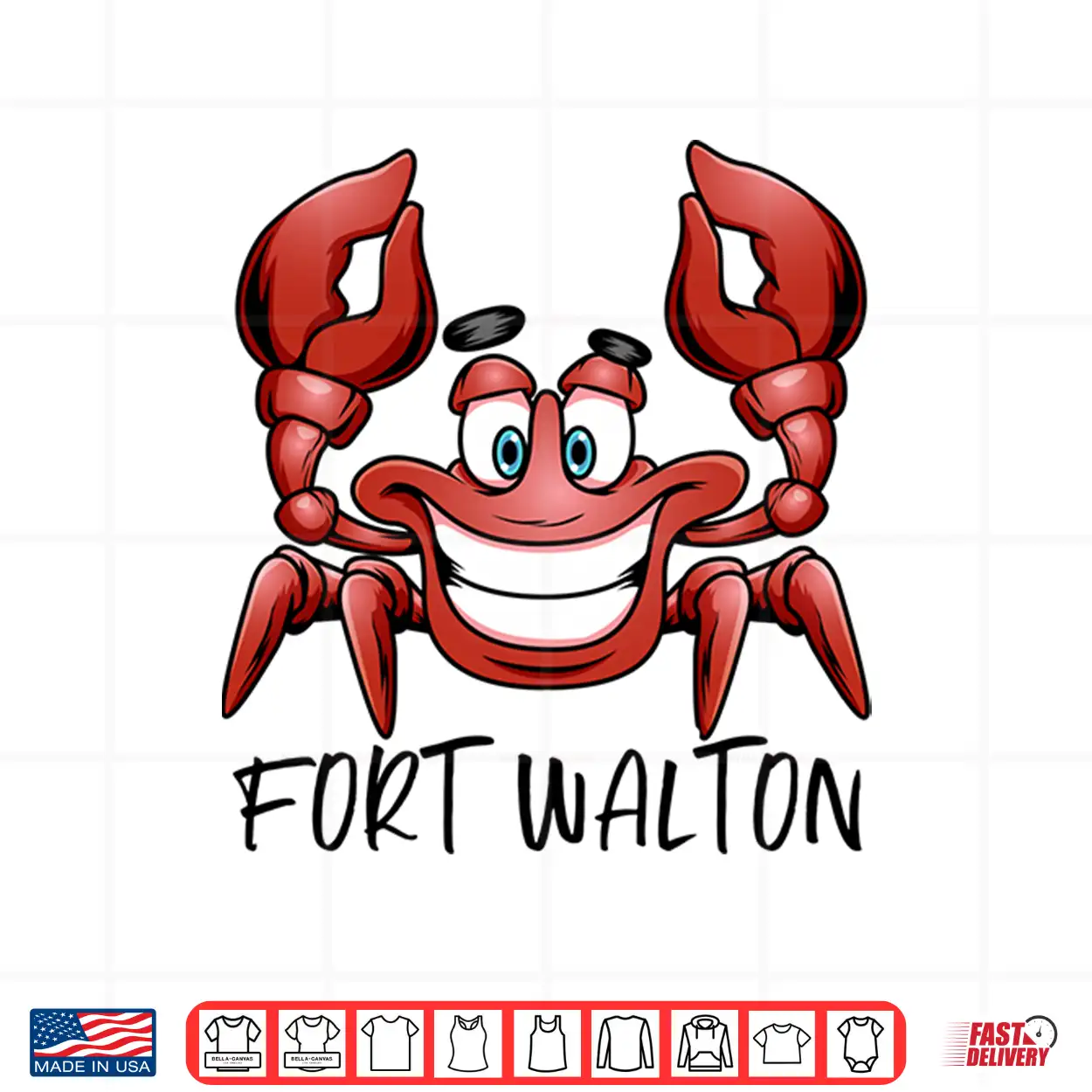 Fort Walton Florida Beach Family Vacation Group Trip Crab Performance Shirt Fort Walton Florida Beach Family Vacation Group Trip Crab Performance Shirt