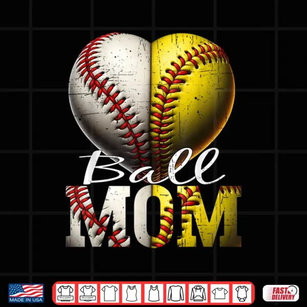 Design Funny Ball Mom Softball Baseball Women Baseball Softball Shirt