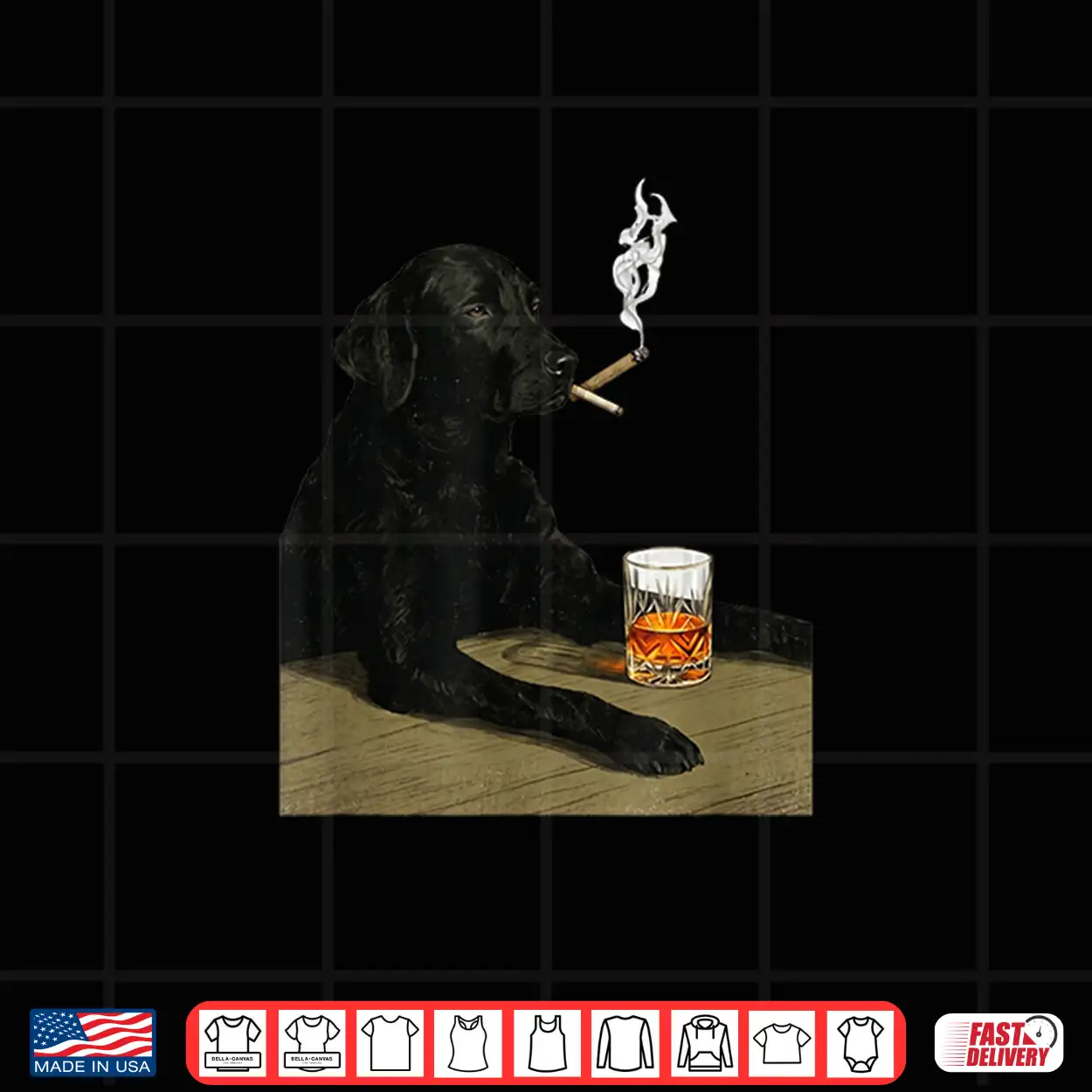Funny Black Lab Whiskey Cigar Vintage Dog Humor Shirt Funny Black Lab Whiskey Cigar Vintage Dog Humor Shirt
