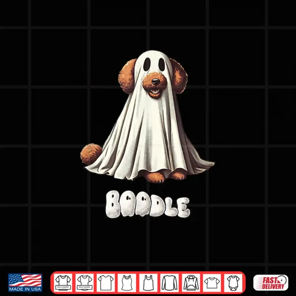 Design Funny Boodle Brown Poodle Halloween Ghost Spooky Dog Mom Shirt