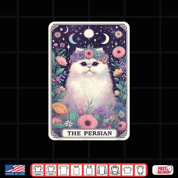 Design Funny Cat Tarot Card The Persian For Kitten Lover Shirt