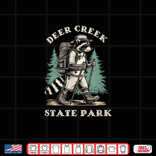 Design Funny Deer Creek State Park Ohio Hiking Trail Raccoon Shirt