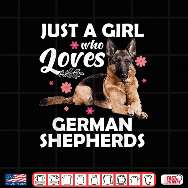 Design Funny German Shepherd Art For Girls Women Kids Dog Lovers Shirt