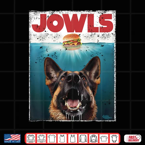 Design Funny German Shepherd Jowls Hamburger GSG Dog Mom Dog Dad Shirt