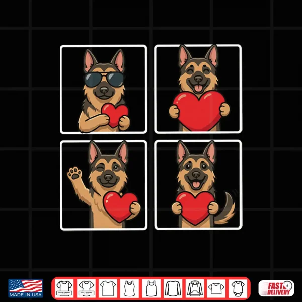 Design Funny German Shepherd Photobooth Dog Lover Valentines Shirt