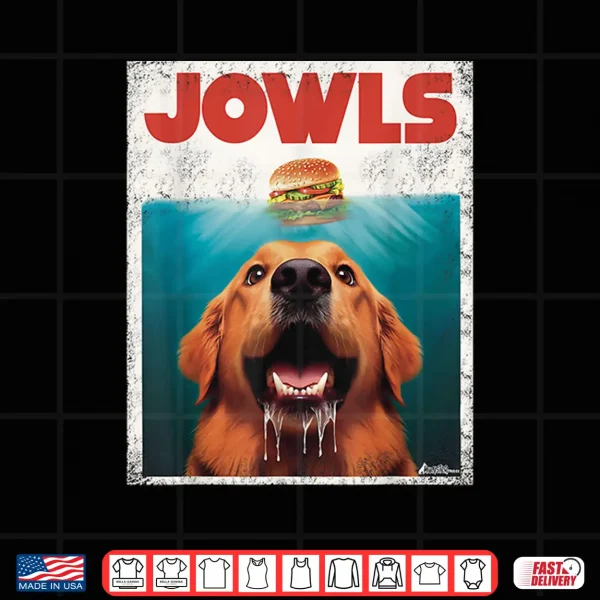 Design Funny Golden Retriever Rusty Goldie Jowls Burger Dog Mom Shirt