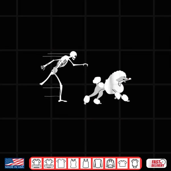 Design Funny Halloween Skeleton Leg Poodle Shirt