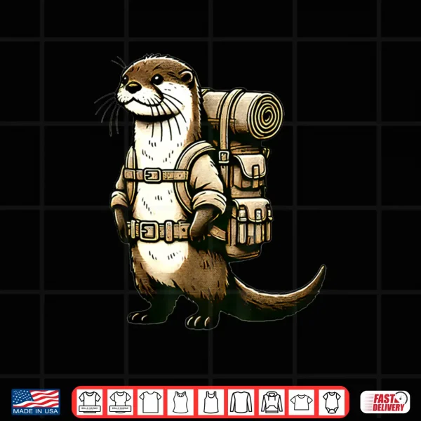 Design Funny Hiking River Otter Backpacking Cottagecore Animals Shirt