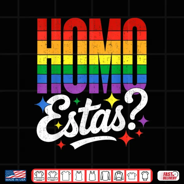 Design Funny LGBTQ Pride Design Homo Estas and Heart Gay Support Shirt