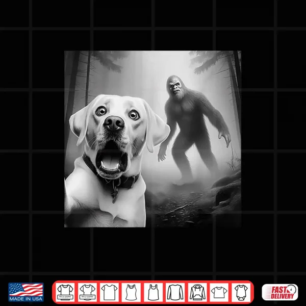 Design Funny Labrador retriever Selfie with bigfoot sasquatch Shirt
