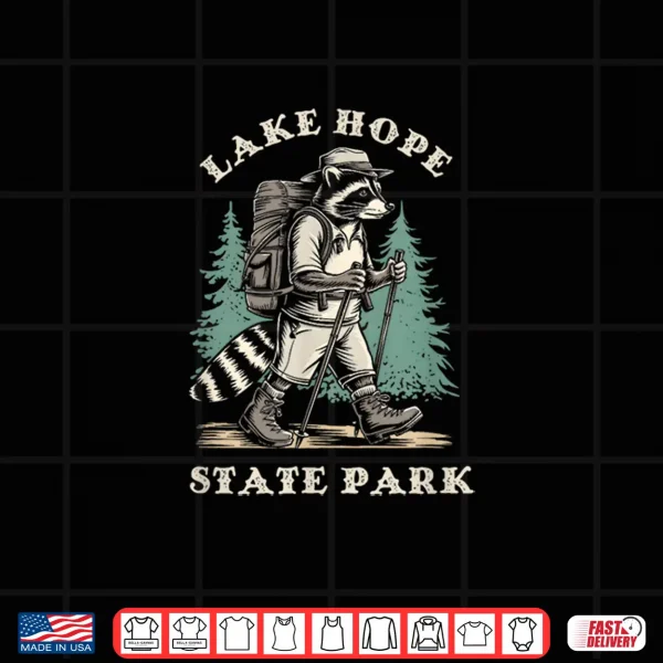 Design Funny Lake Hope State Park Ohio Hiking Trail Raccoon Shirt