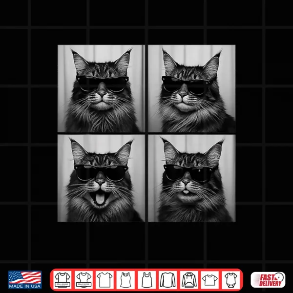 Design Funny Maine Coon Cat Lover Cute Photo Booth Shirt