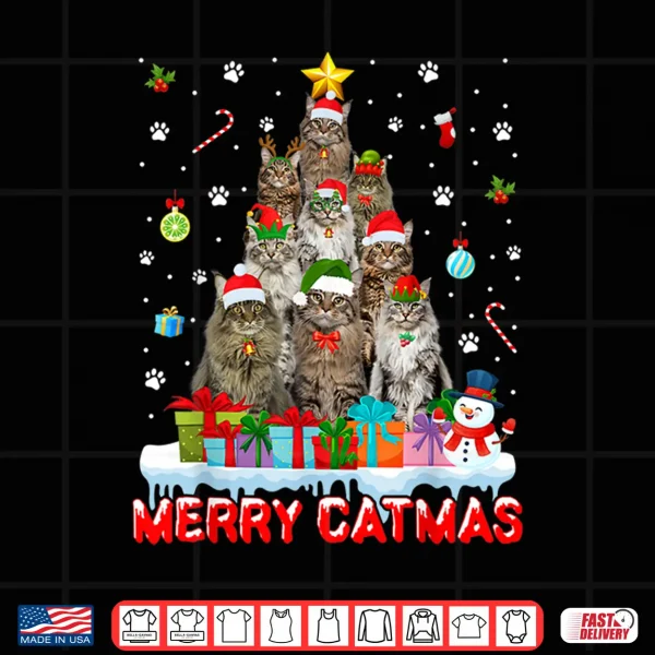 Design Funny Maine Coon Cat Lovers Cute Holiday Christmas Tree Shirt