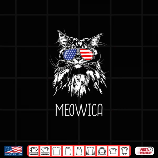 Design Funny Maine Coon Cat Meowica Cat Funny Cat Maine Coon Shirt