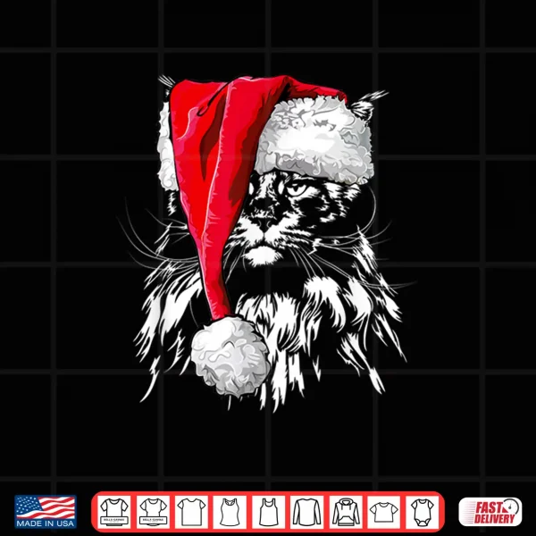 Design Funny Maine Coon Santa Christmas cat mom gift present Shirt