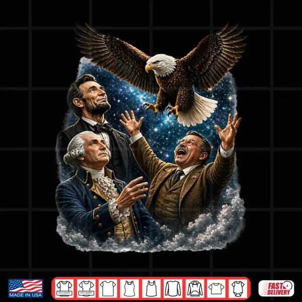 Design Funny Patriotic Presidents Bald Eagle Shirt USA Novelty Shirt