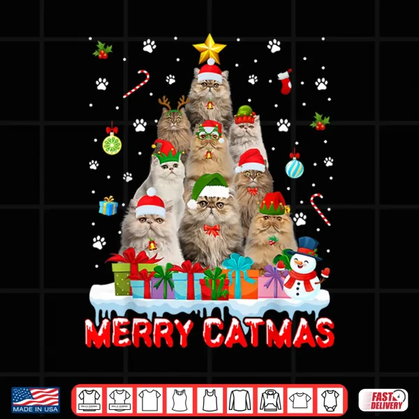 Design Funny Persian Cat Lovers Cute Holiday Christmas Tree Shirt