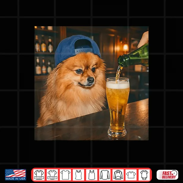 Funny Pomeranian Drinking Beer Meme For Men Women Shirt 4 Design Funny Pomeranian Drinking Beer Meme for Men Women Shirt