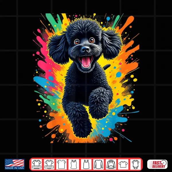 Design Funny Poodle Dog Jumping Design for Black Poodle Lovers Shirt