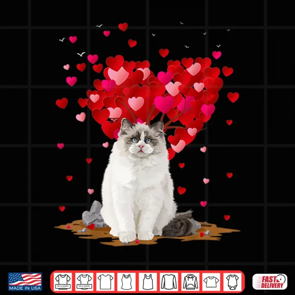 Design Funny Ragdoll Cat Animal Lover Ragdoll Cat Valentines Day Shirt
