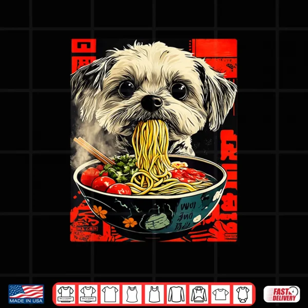 Design Funny Shih Tzu Ramen Japanese Kawaii Shih Tzu Shirt