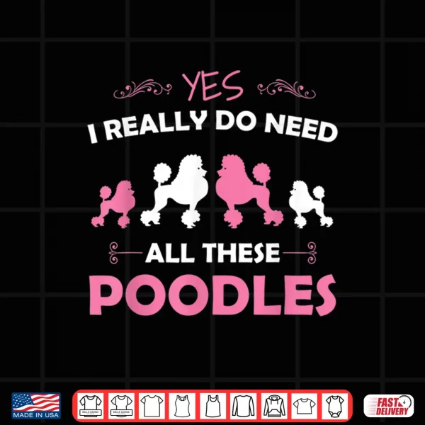 Design Funny Standard Poodle Dog Lover Puppy Breed Pink Shirt