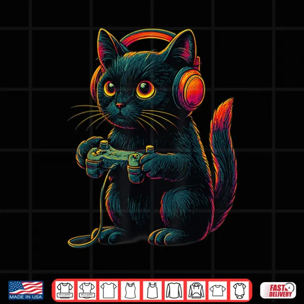 Gamer Cat Video Games Boys Teen Men Girls Funny Gifts Gaming Shirt 4 Design Gamer Cat Video Games Boys Teen Men Girls Funny Gifts Gaming Shirt