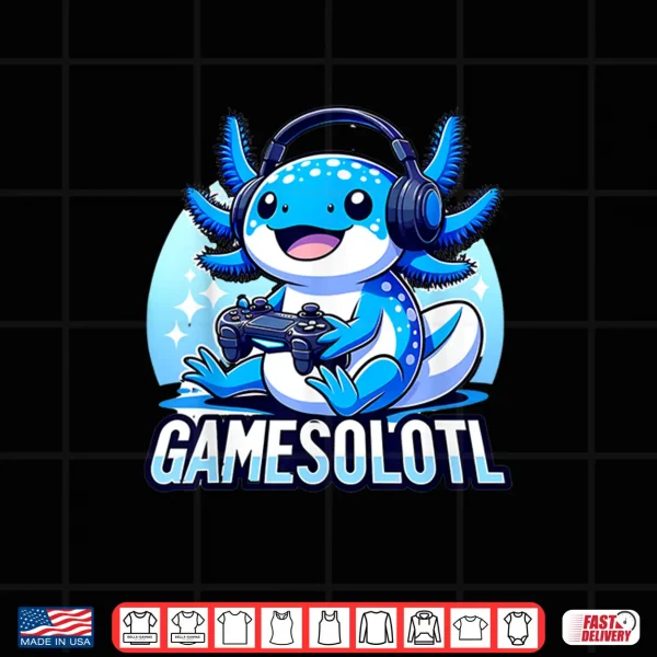 Design Gamesolotl Axolotl Gamer kawaii Anime kids Shirt