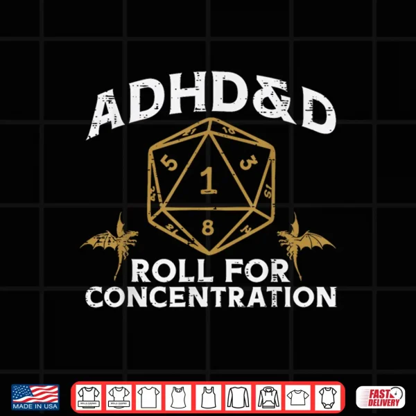 Design Gaming ADHD and D Funny Gamer Men Boys Kids Youth Shirt