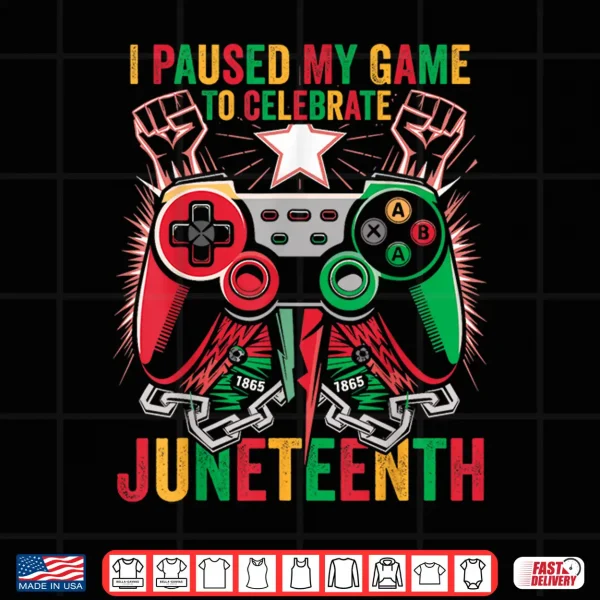 Gaming I Paused My Game To Celebrate Juneteenth Kids Boys Shirt 4 Design Gaming I Paused My Game To Celebrate Juneteenth Kids Boys Shirt