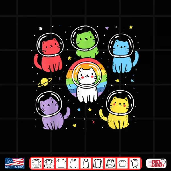 Design Gay Cats In Space Rainbow Pride Month Lgbt Ally Shirt