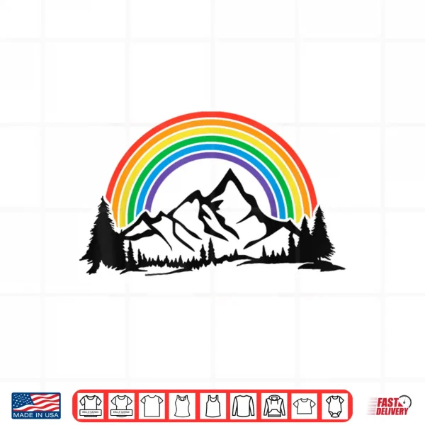 Design Gay Pride Hiking Camping Backpacking Outdoor Retro LGBT Shirt