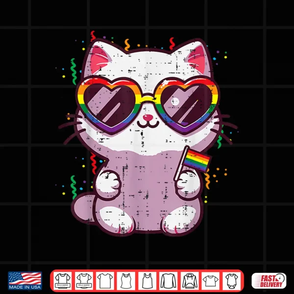 Gay Pride Month Cat Kitten Lgbtq Ally Rainbow Flag Men Women Shirt 4 Design Gay Pride Month Cat Kitten LGBTQ Ally Rainbow Flag Men Women Shirt
