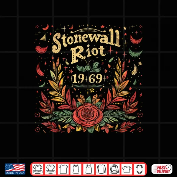 Design Gay Pride Month Rainbow Flag Stonewall Riot 1969 LGBTQ Shirt