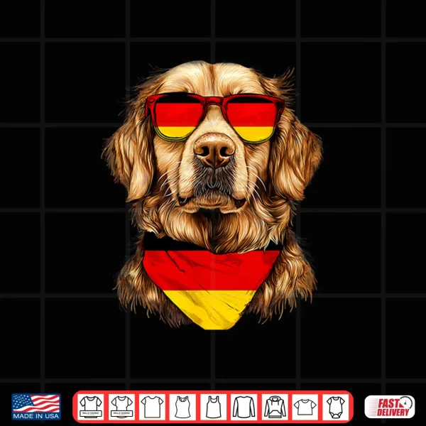 Design German Flag Golden Retriever Dog Heritage Germany Shirt