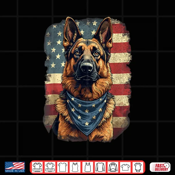 Design German Shepherd American Flag Patriotic German Shepherd Shirt