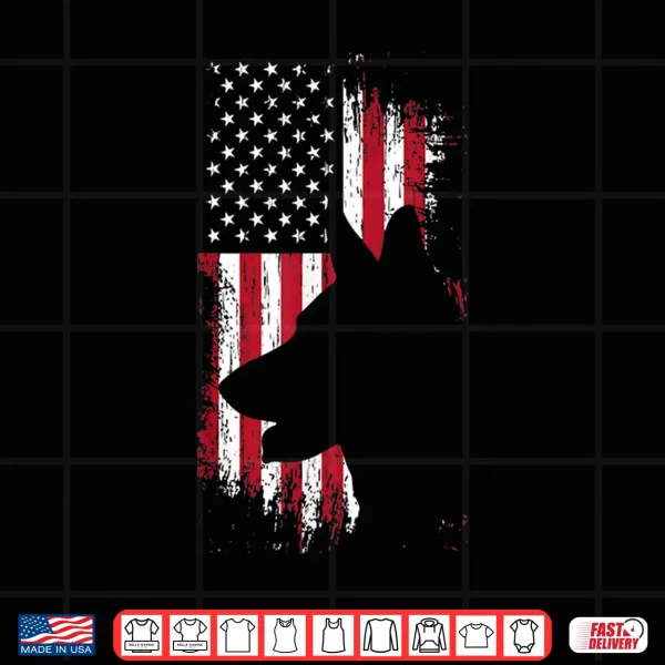 Design German Shepherd American Flag Shirt USA Patriotic Dog Gift Shirt