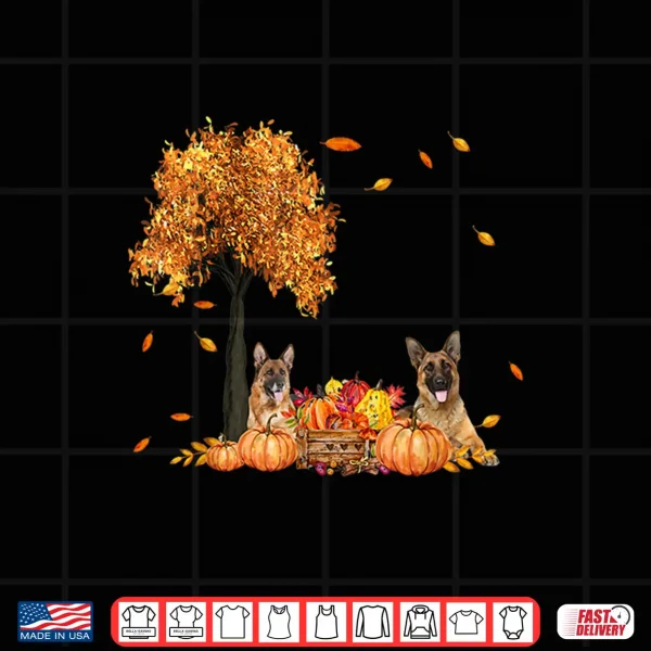 Design German Shepherd Autumn Leaf Fall Dog Thanksgiving Halloween Shirt