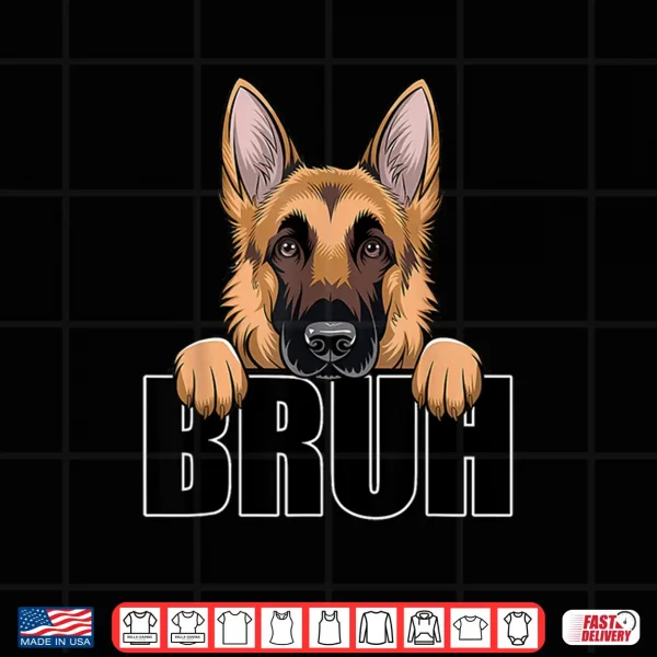 Design German Shepherd Bruh Cute Funny GSD Dog Lover Men Boys Kids Shirt