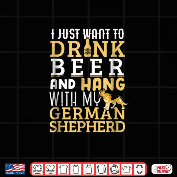 Design German Shepherd Dad Father Day Dog Lover Beer Shirt