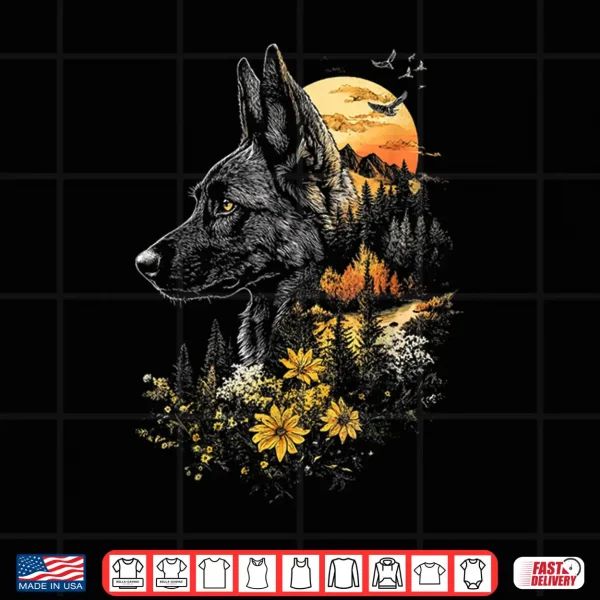 Design German Shepherd Dog Camping Nature Lover Shirt