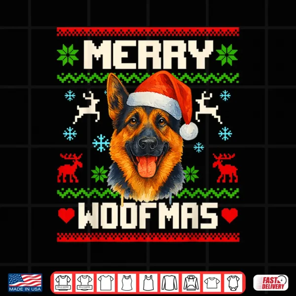 Design German Shepherd Dog Christmas Ugly Sweater Dog Lover Xmas Shirt