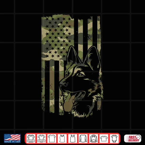Design German Shepherd Dog Dog Lover Shepherd USA Flag 4th July Shirt