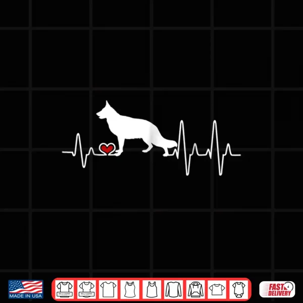 Design German Shepherd Dog Heartbeat Pulse Shirt