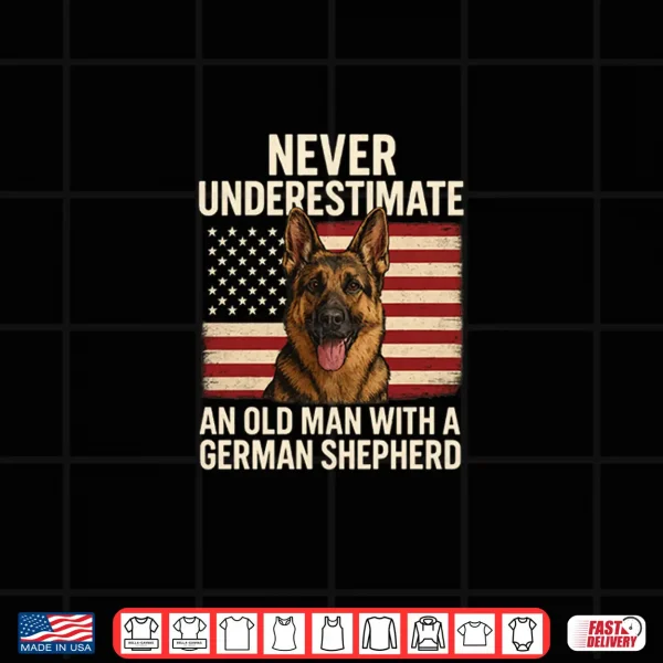 Design German Shepherd Dog Lover Patriot for Men Grandpa Shirt