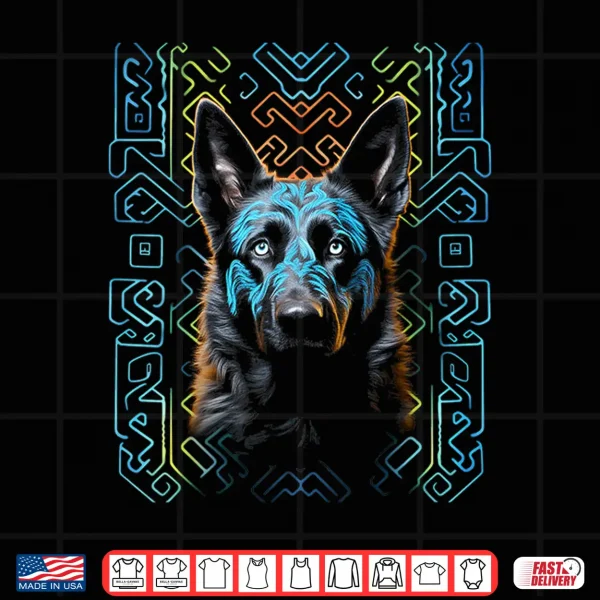 Design German Shepherd Dog Mandala Pet Art Graphic German Shepherd Shirt